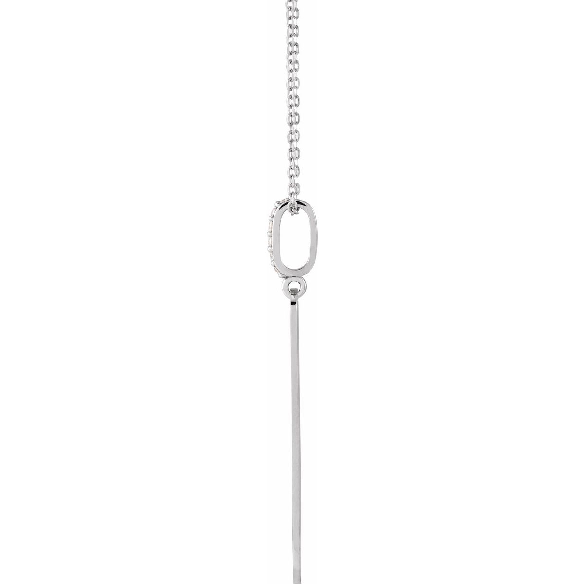 .05 CTW Natural Diamond Engravable Bar Necklace
