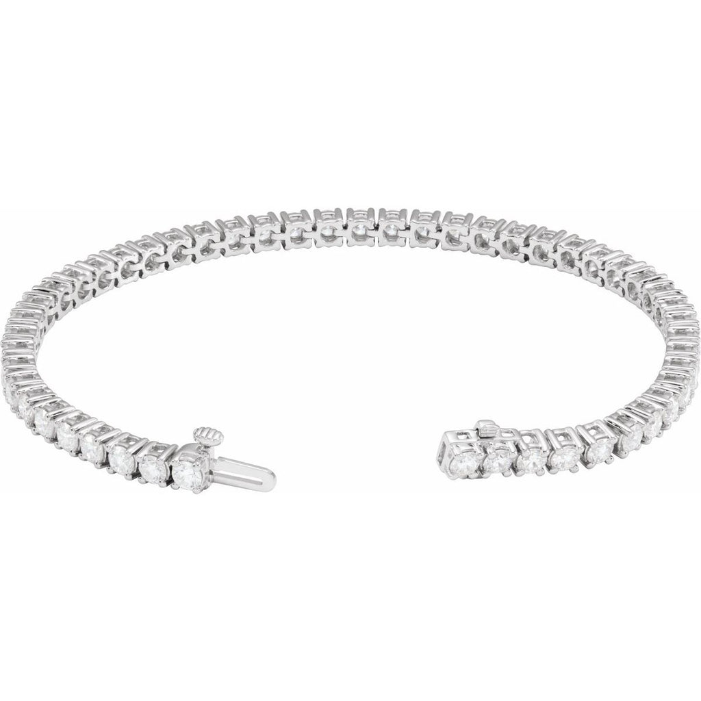 6 CTW Lab-Grown Diamond Line Bracelet in 14k white gold