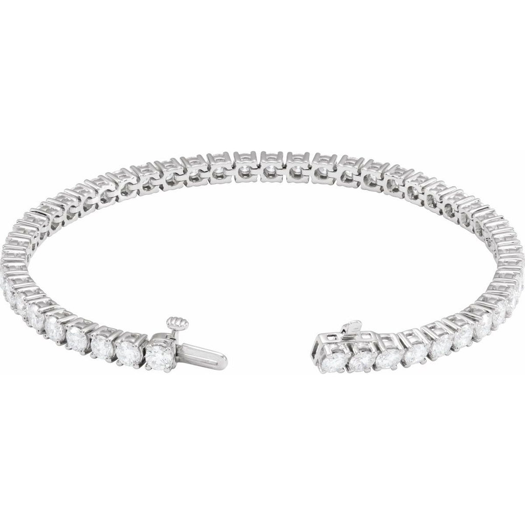 7 CTW Lab-Grown Diamond Line Bracelet in 14k white gold