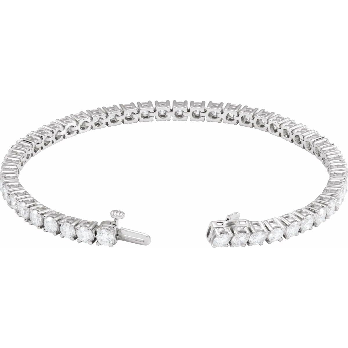 7 CTW Lab-Grown Diamond Line Bracelet in 14k white gold