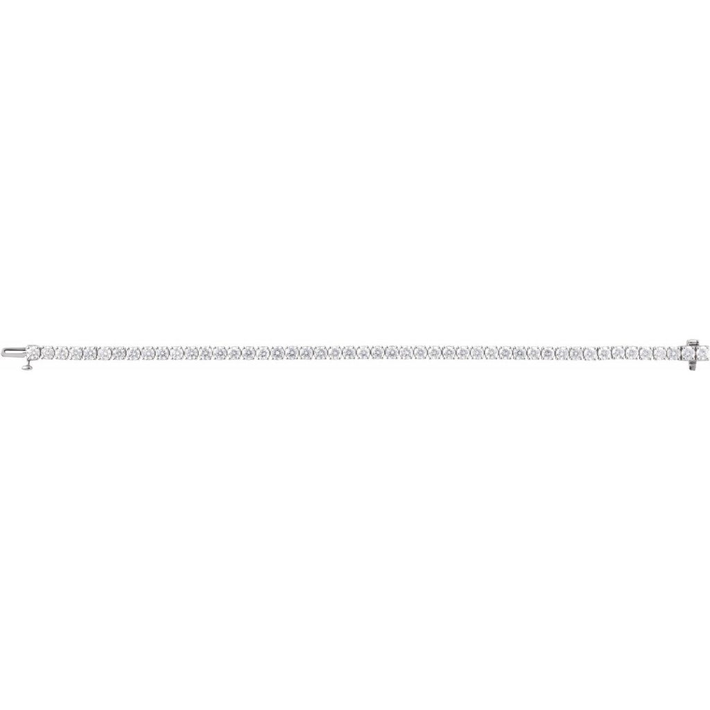 7 CTW Lab-Grown Diamond Line Bracelet in 14k white gold