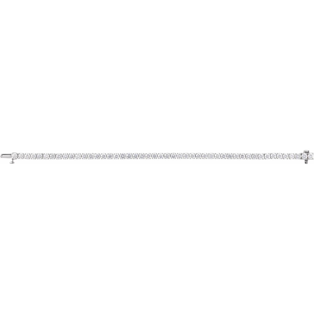 7 CTW Lab-Grown Diamond Line Bracelet in 14k white gold