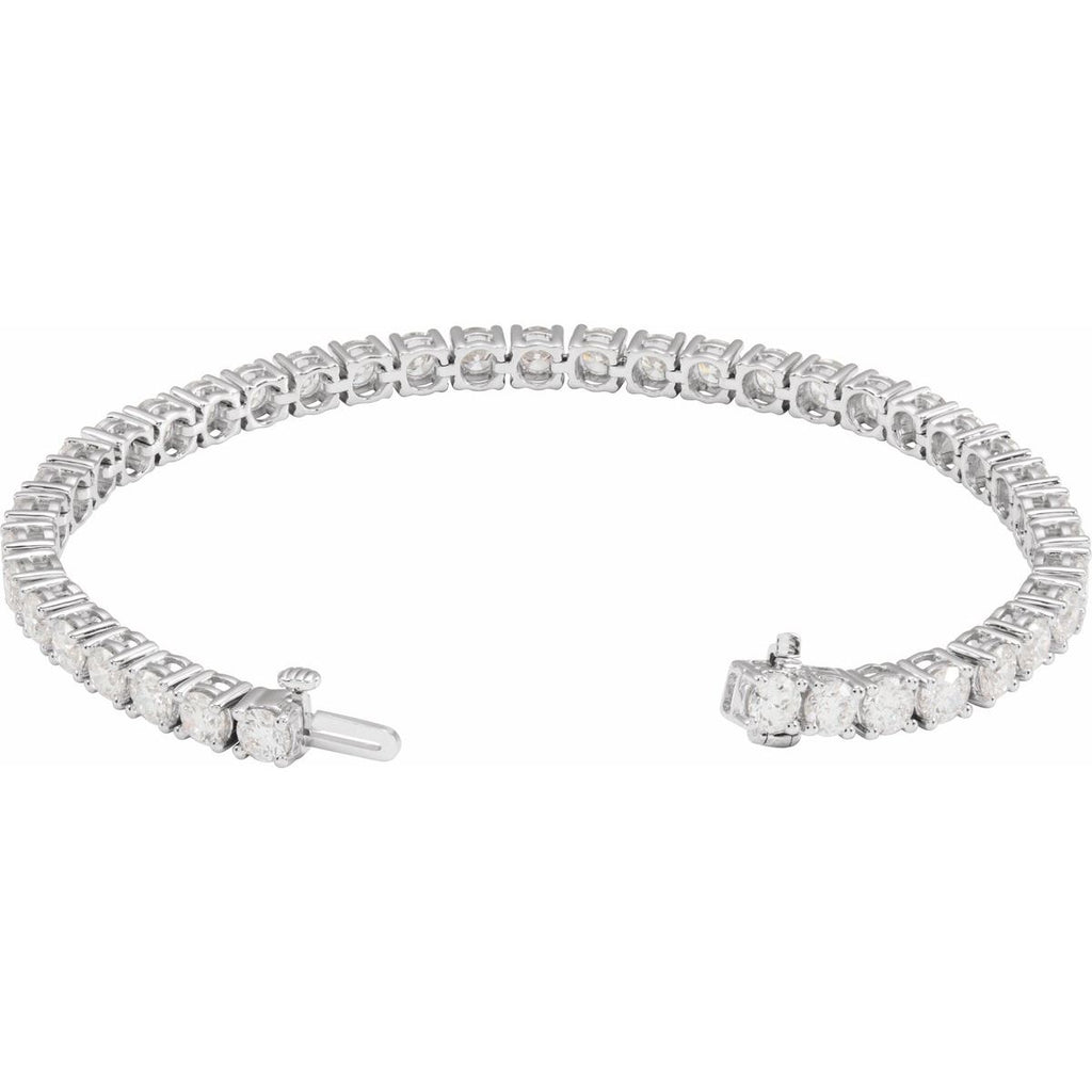 10 CTW Lab-Grown Diamond Line Bracelet in 14k white gold