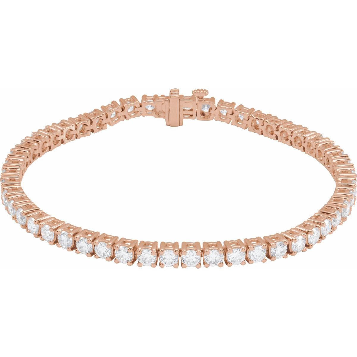 6 CTW Lab-Grown Diamond Line Bracelet in 14k rose gold