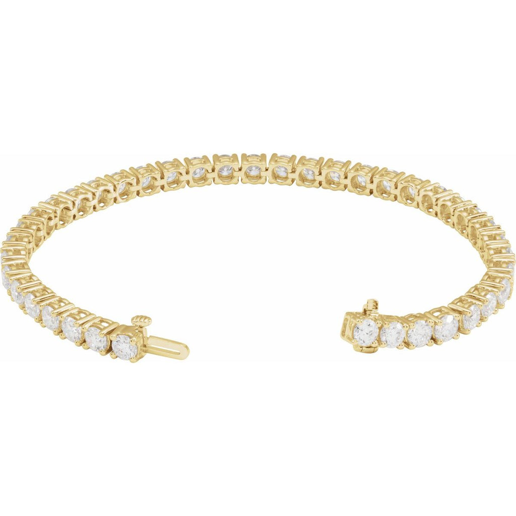 10 CTW Lab-Grown Diamond Line Bracelet in 14k yellow gold
