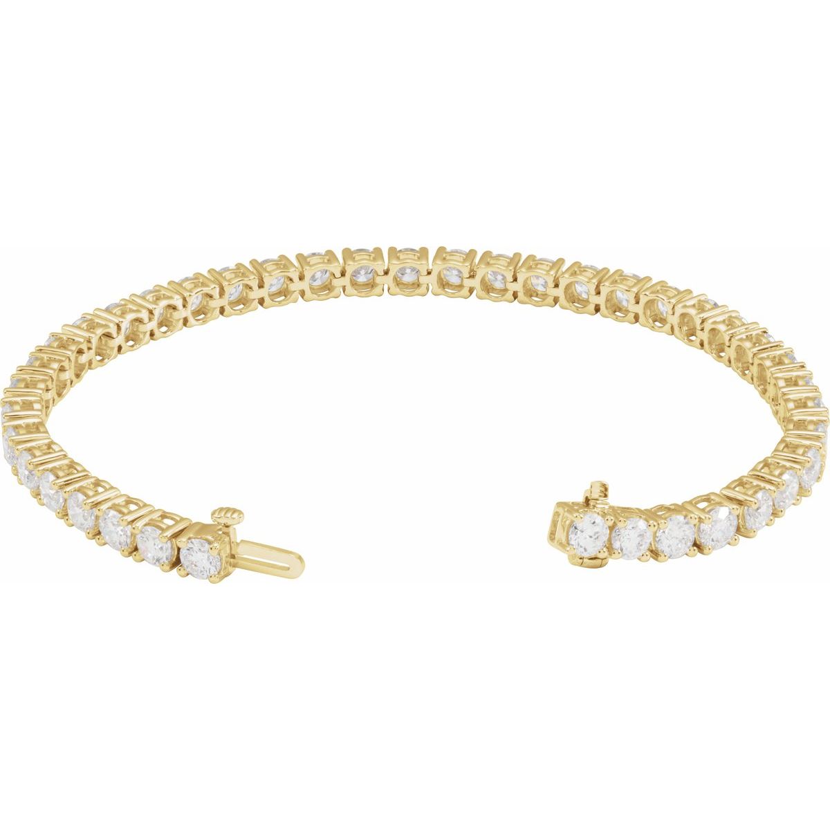 10 CTW Lab-Grown Diamond Line Bracelet in 14k yellow gold