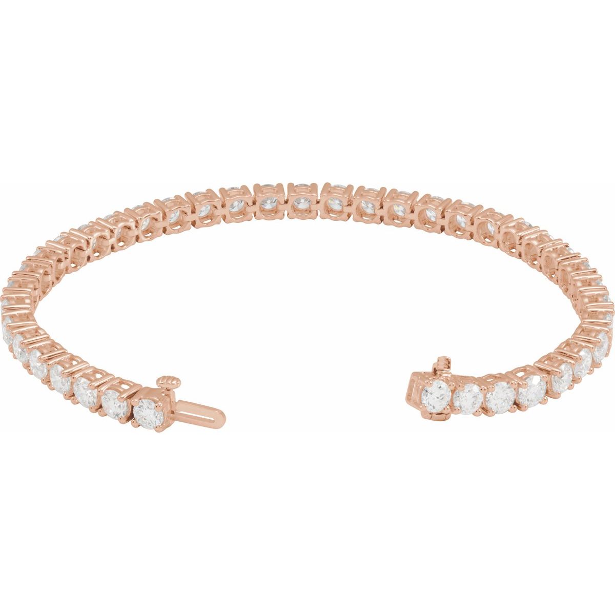 10 CTW Lab-Grown Diamond Line Bracelet in 14k rose gold