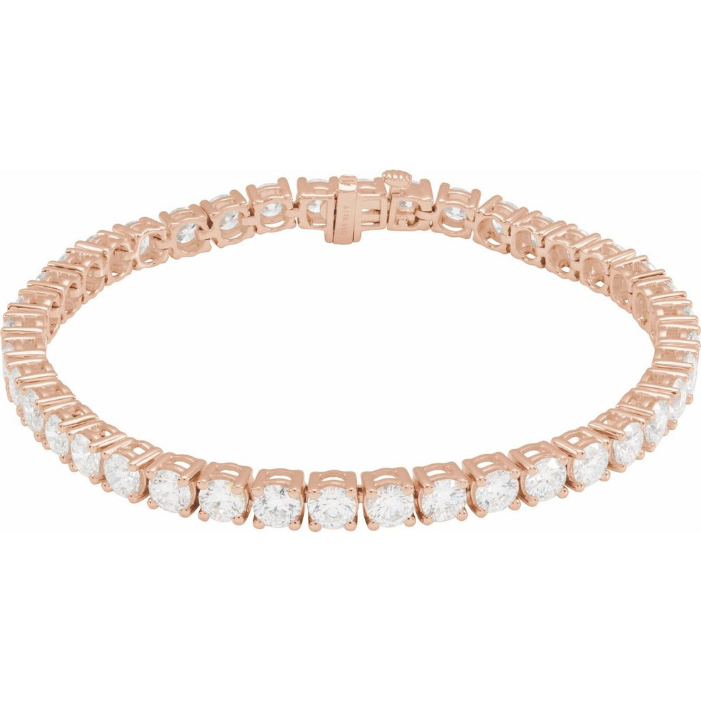 10 CTW Lab-Grown Diamond Line Bracelet in 14k rose gold