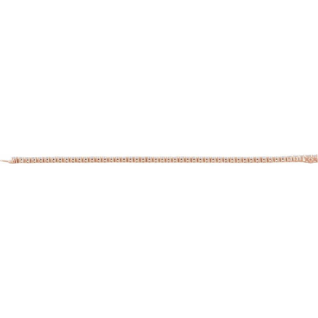 7 CTW Lab-Grown Diamond Line Bracelet in 14k rose gold
