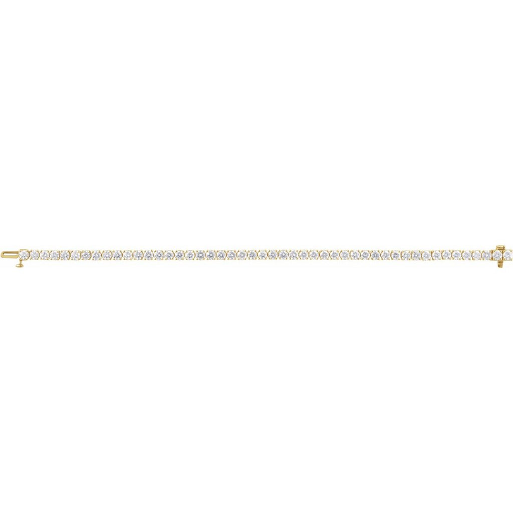 7 CTW Lab-Grown Diamond Line Bracelet in 14k yellow gold