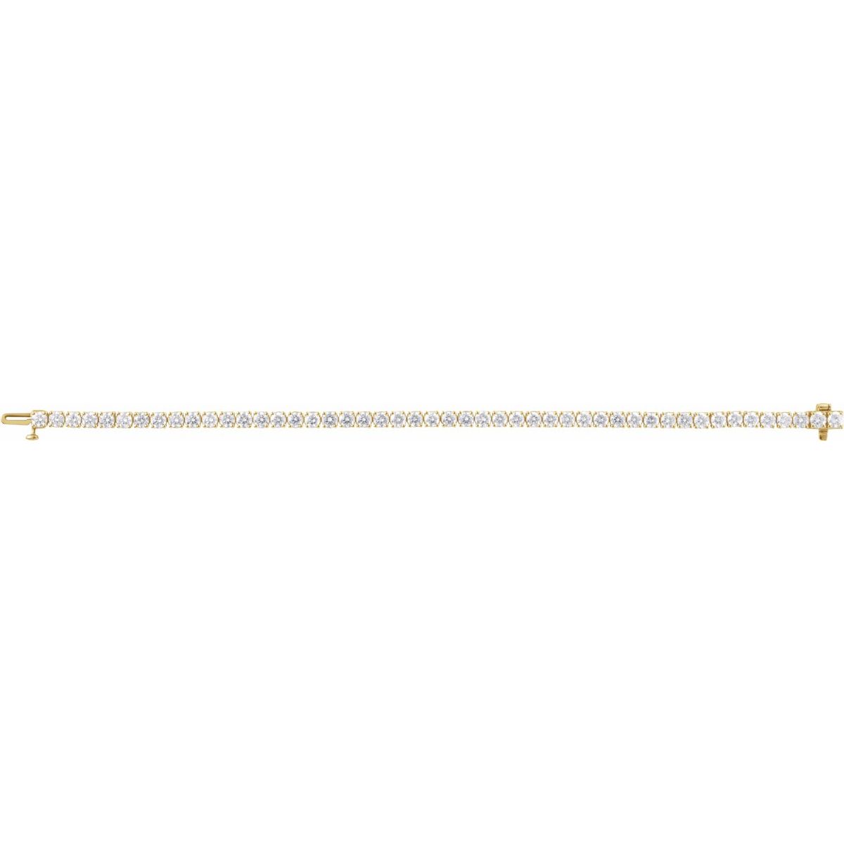 7 CTW Lab-Grown Diamond Line Bracelet in 14k yellow gold