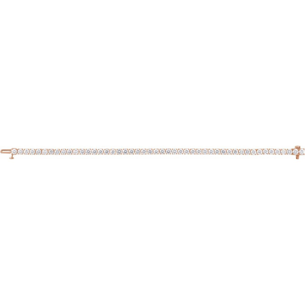 7 CTW Lab-Grown Diamond Line Bracelet in 14k rose gold