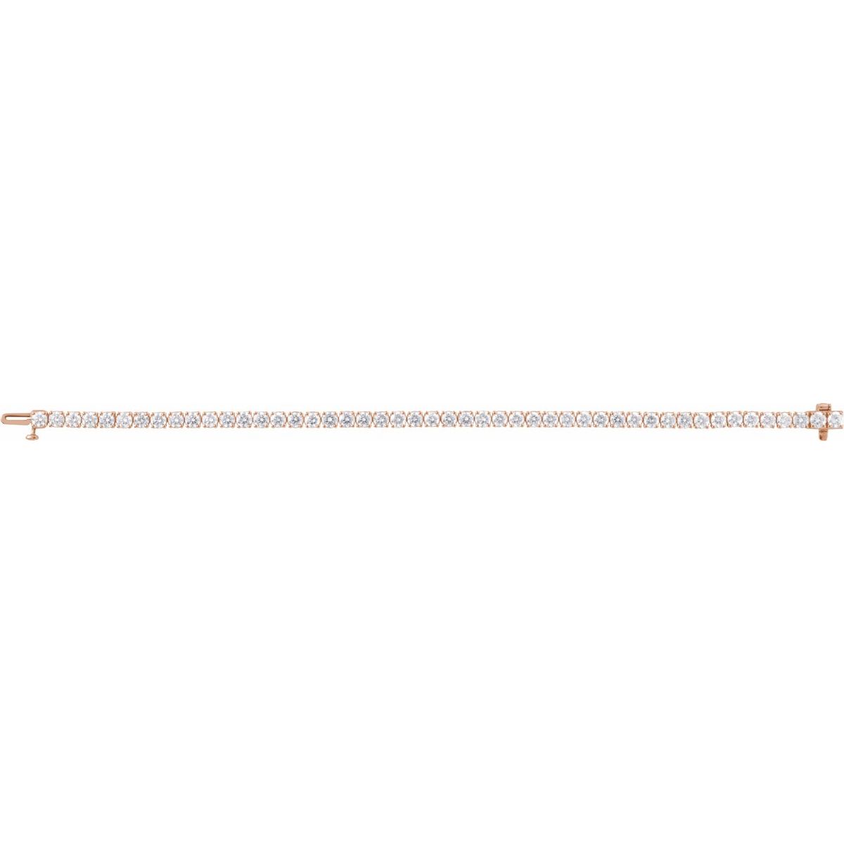 7 CTW Lab-Grown Diamond Line Bracelet in 14k rose gold