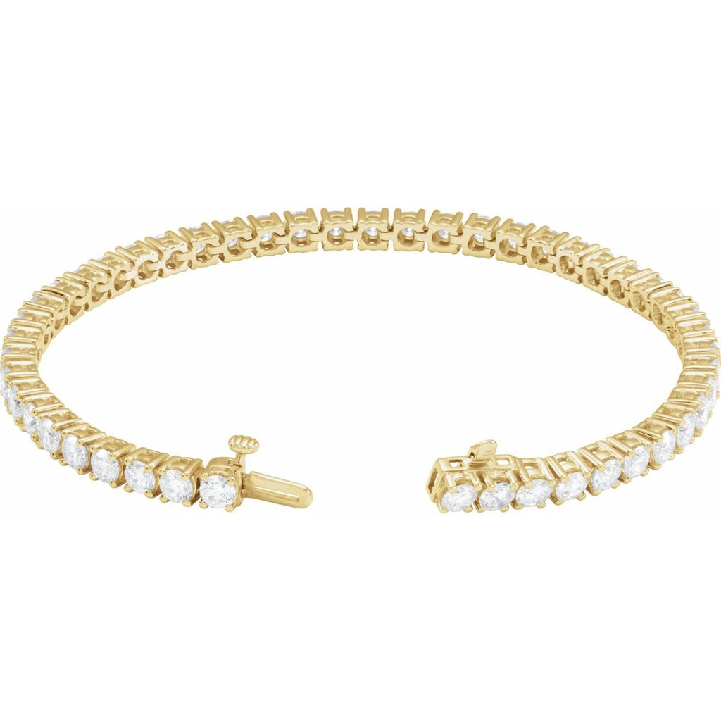 7 CTW Lab-Grown Diamond Line Bracelet in 14k yellow gold