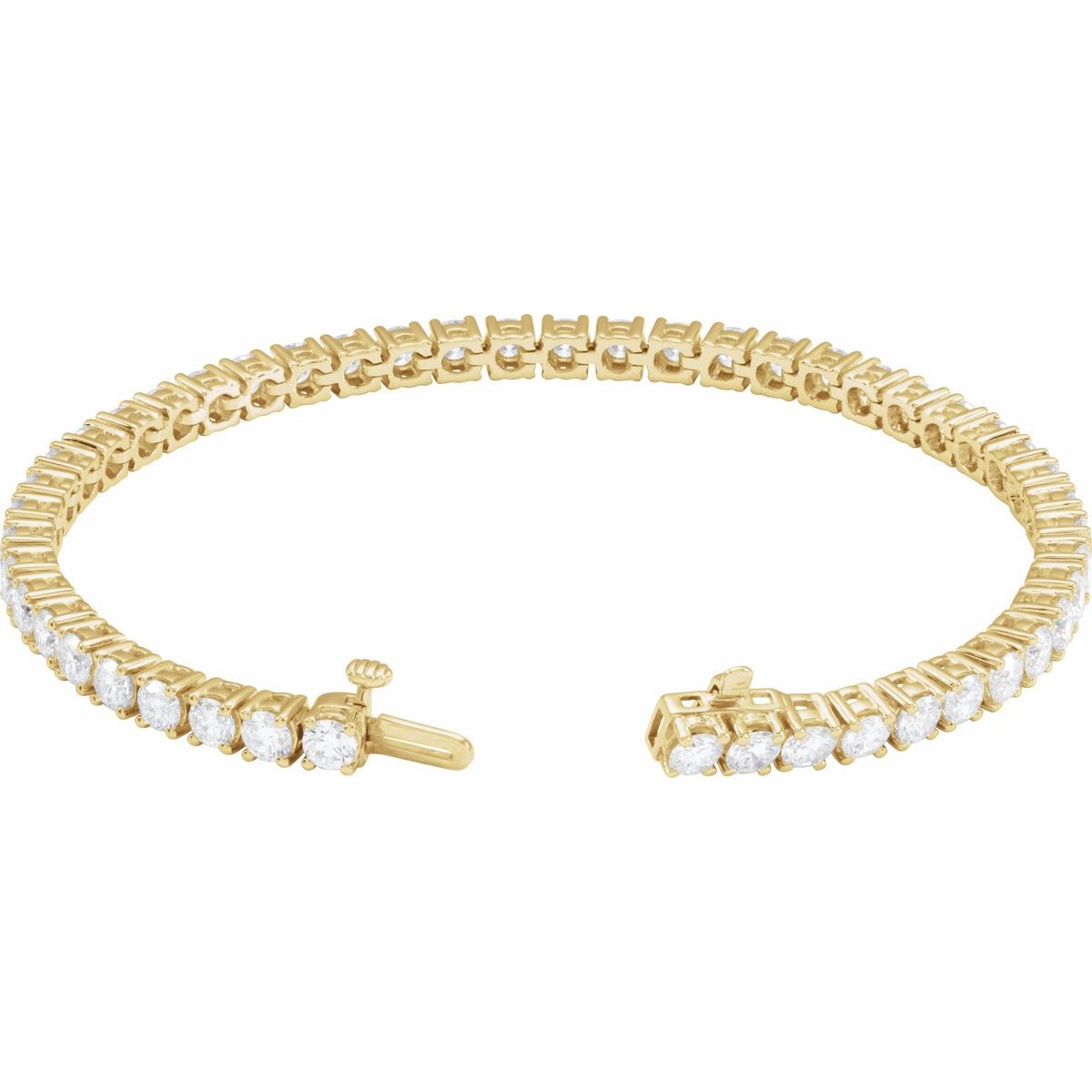 7 CTW Lab-Grown Diamond Line Bracelet in 14k yellow gold
