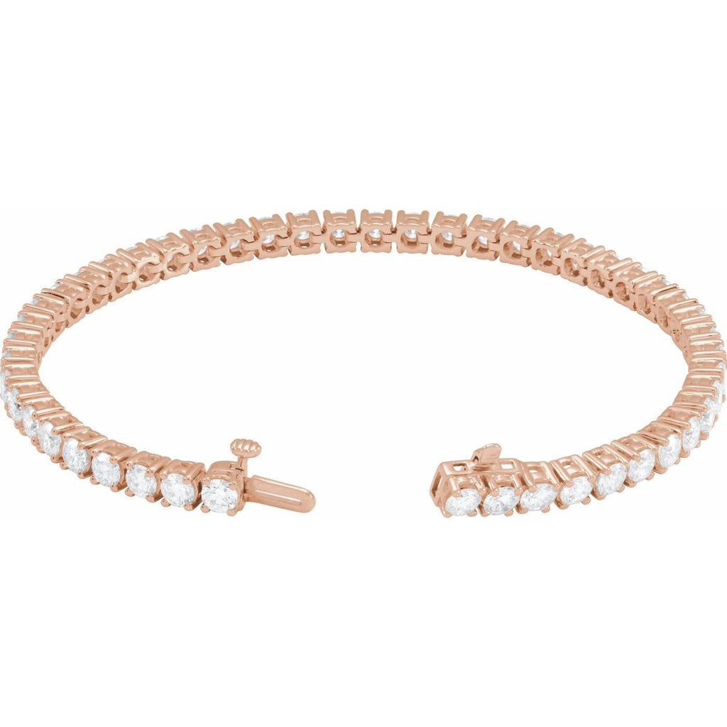 7 CTW Lab-Grown Diamond Line Bracelet in 14k rose gold