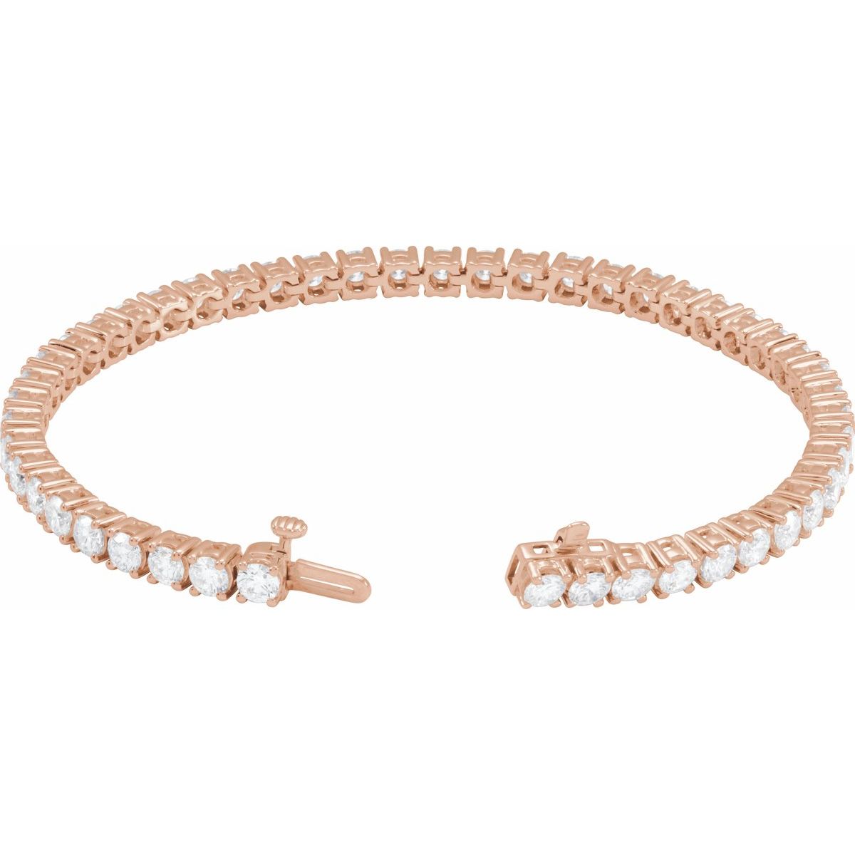 7 CTW Lab-Grown Diamond Line Bracelet in 14k rose gold