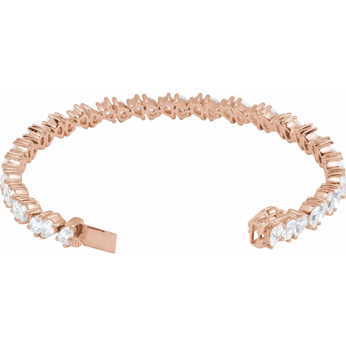 9 1/2 CTW Lab-Grown Diamond Line Bracelet in 14k rose gold