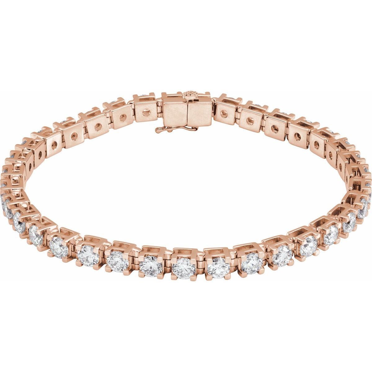 8 CTW Lab-Grown Diamond Line Bracelet in 14k rose gold