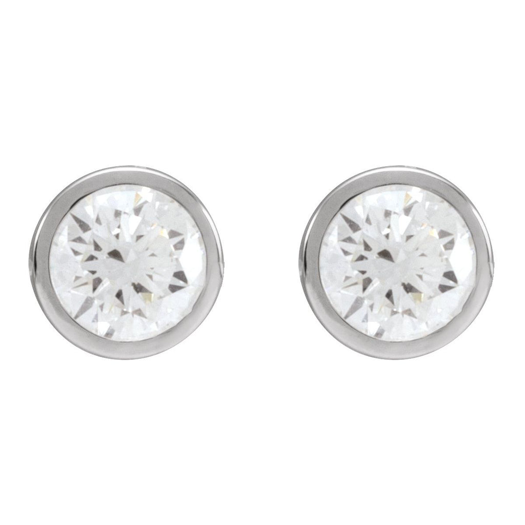 4 CTW Lab-Grown Diamond Cocktail-Style Bezel Earrings in 14k white gold
