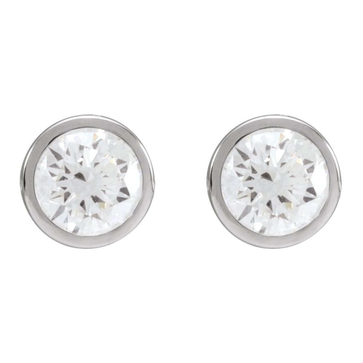4 CTW Lab-Grown Diamond Cocktail-Style Bezel Earrings in 14k white gold