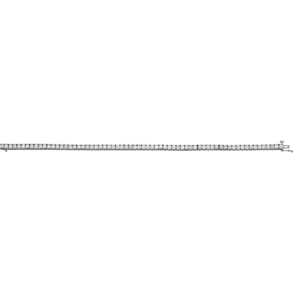 4 CTW Lab-Grown Diamond Line Bracelet in 14k white gold