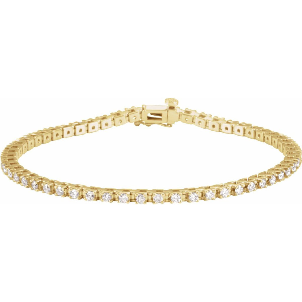 2 1/4 CTW Lab-Grown Diamond Line Bracelet in 14k yellow gold