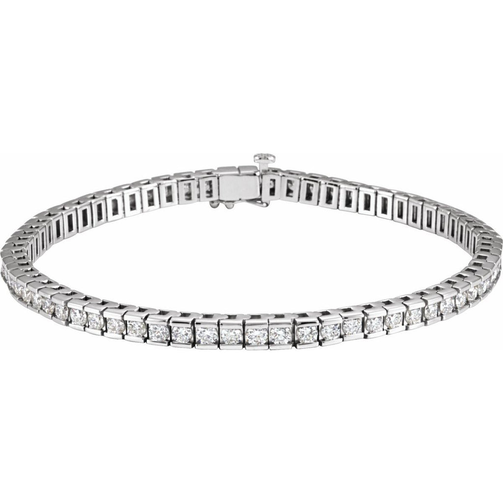 4 CTW Lab-Grown Diamond Line Bracelet in 14k white gold