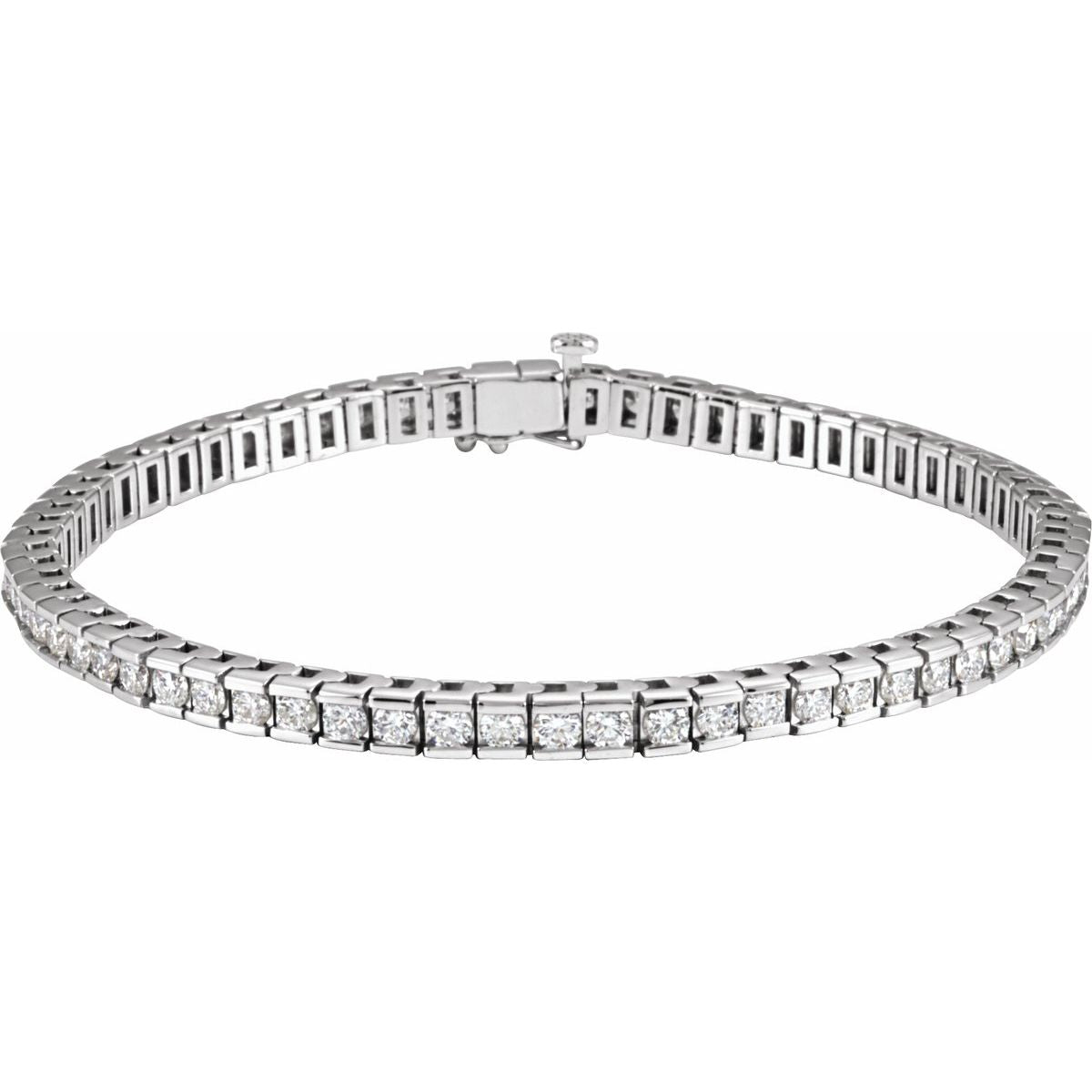 4 CTW Lab-Grown Diamond Line Bracelet in 14k white gold