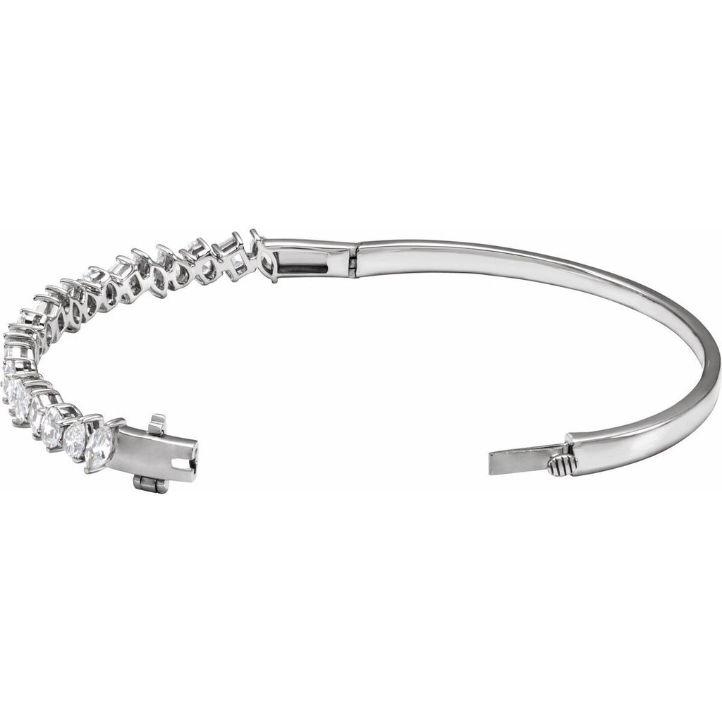 4 1/5 CTW Lab-Grown Diamond Bangle Bracelet in 14k white gold