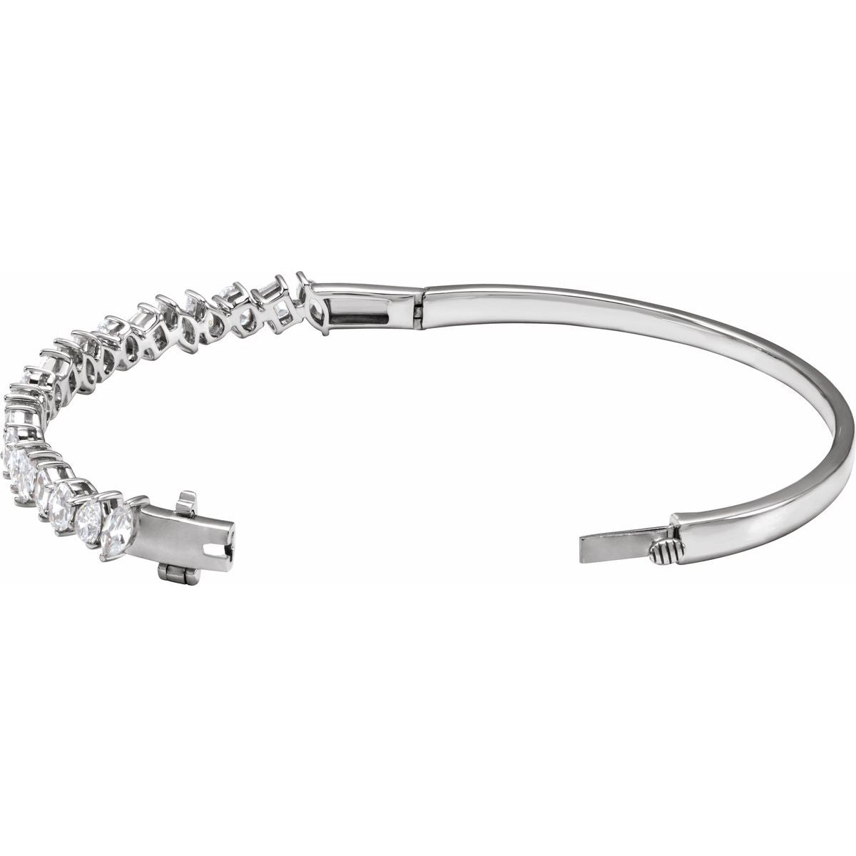 4 1/5 CTW Lab-Grown Diamond Bangle Bracelet in 14k white gold