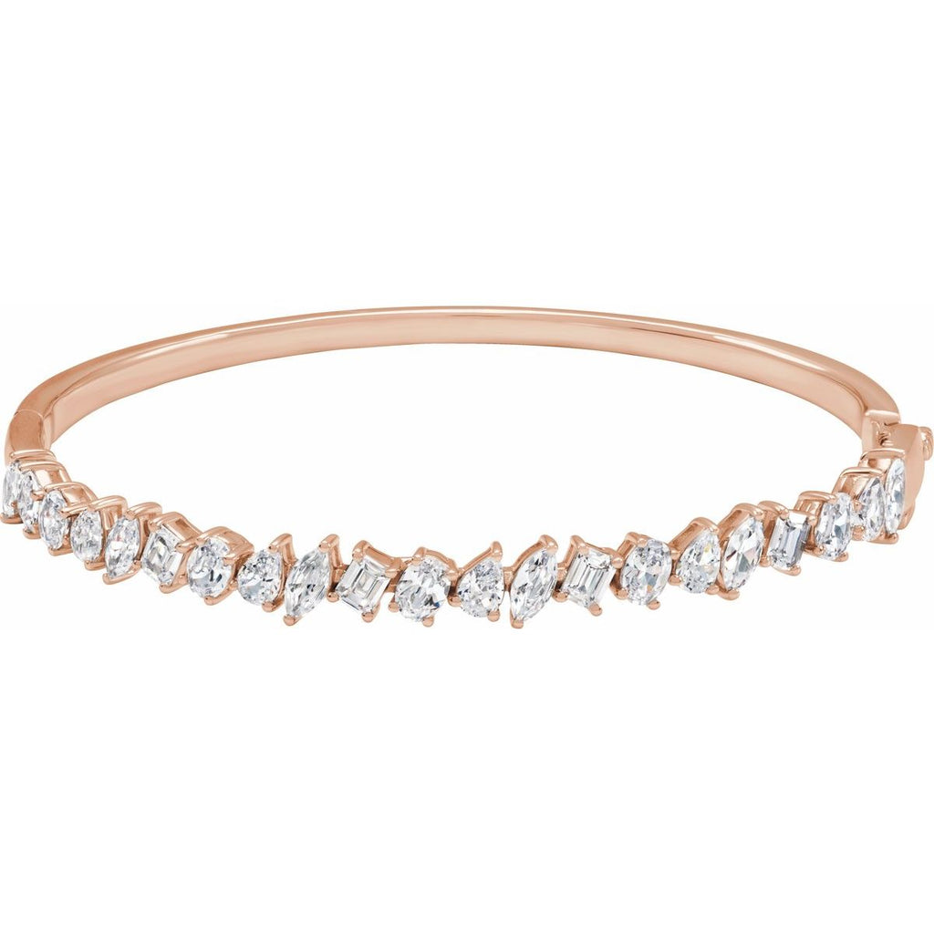 4 1/5 CTW Lab-Grown Diamond Bangle Bracelet in 14k rose gold