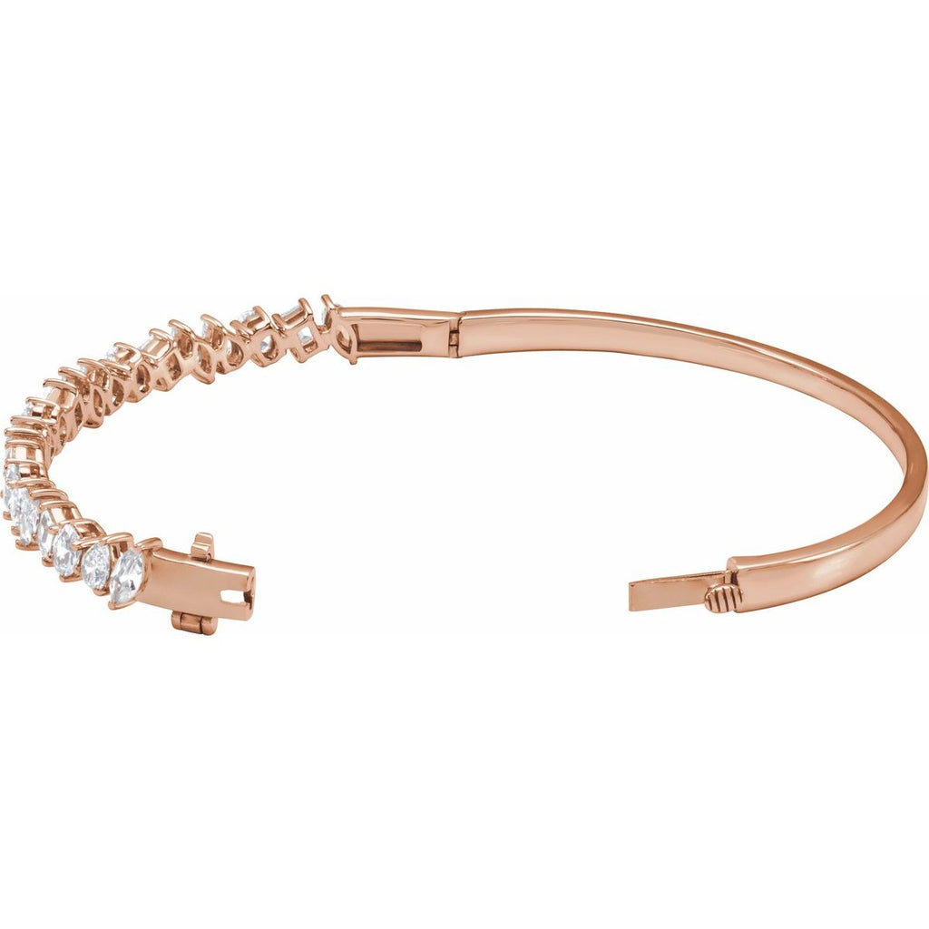 4 1/5 CTW Lab-Grown Diamond Bangle Bracelet in 14k rose gold