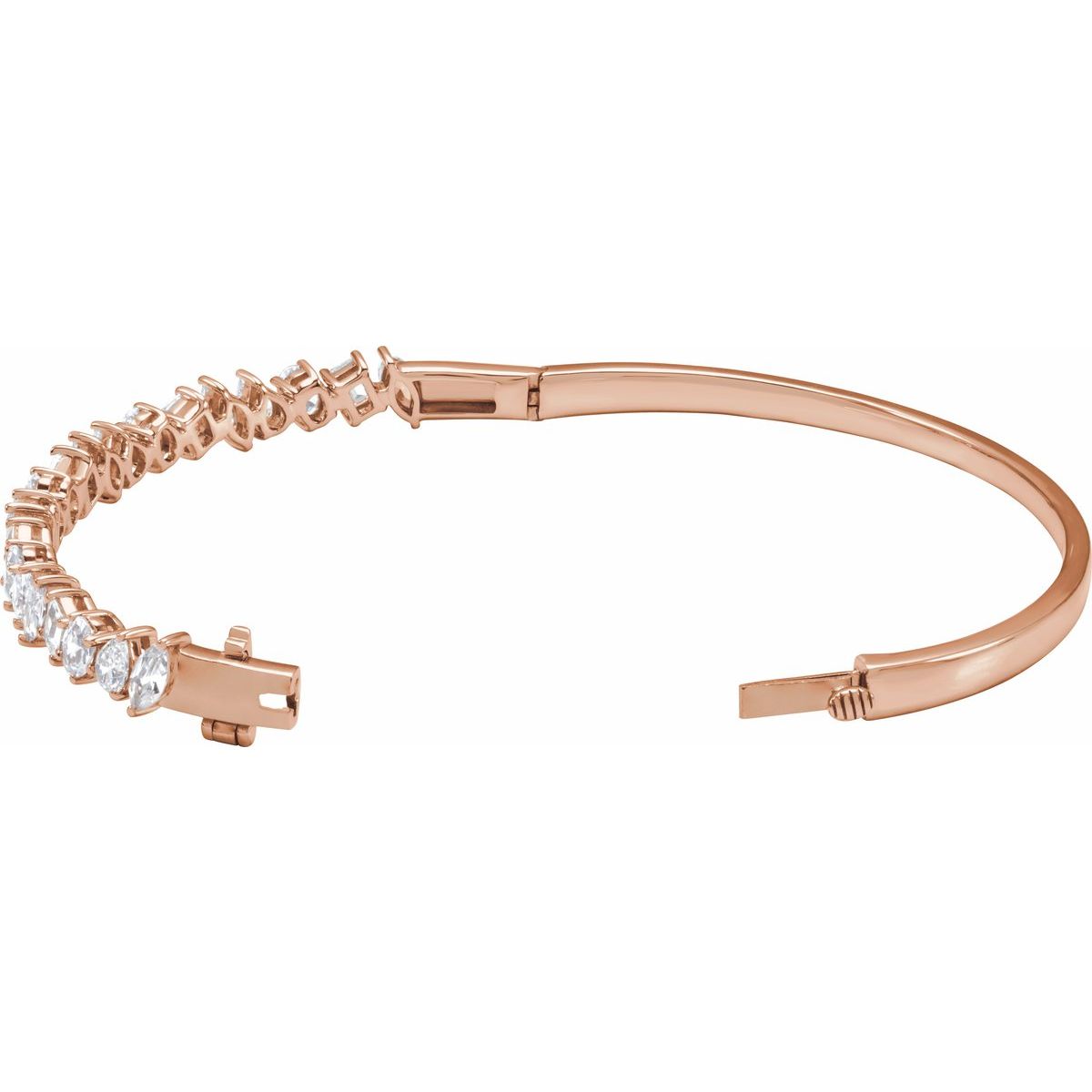 4 1/5 CTW Lab-Grown Diamond Bangle Bracelet in 14k rose gold