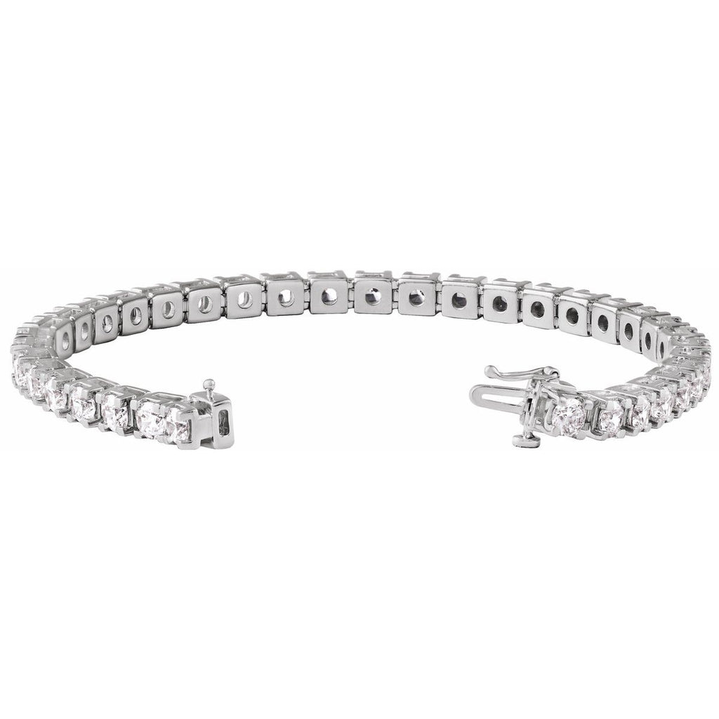 9 CTW Lab-Grown Diamond Line Bracelet in 14k white gold