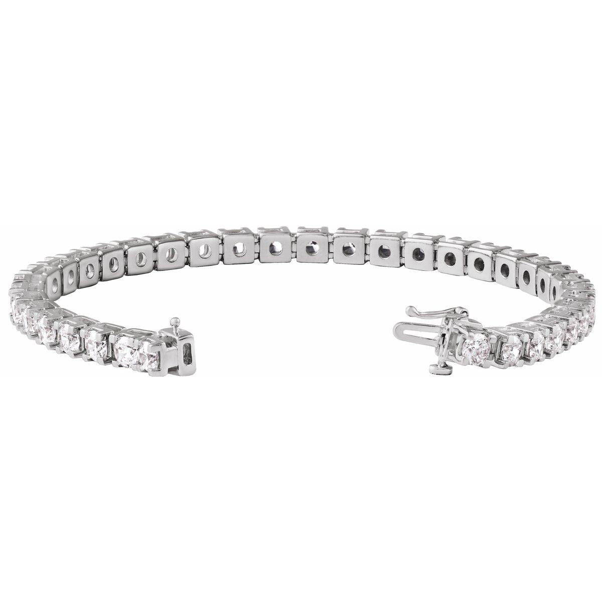 9 CTW Lab-Grown Diamond Line Bracelet in 14k white gold