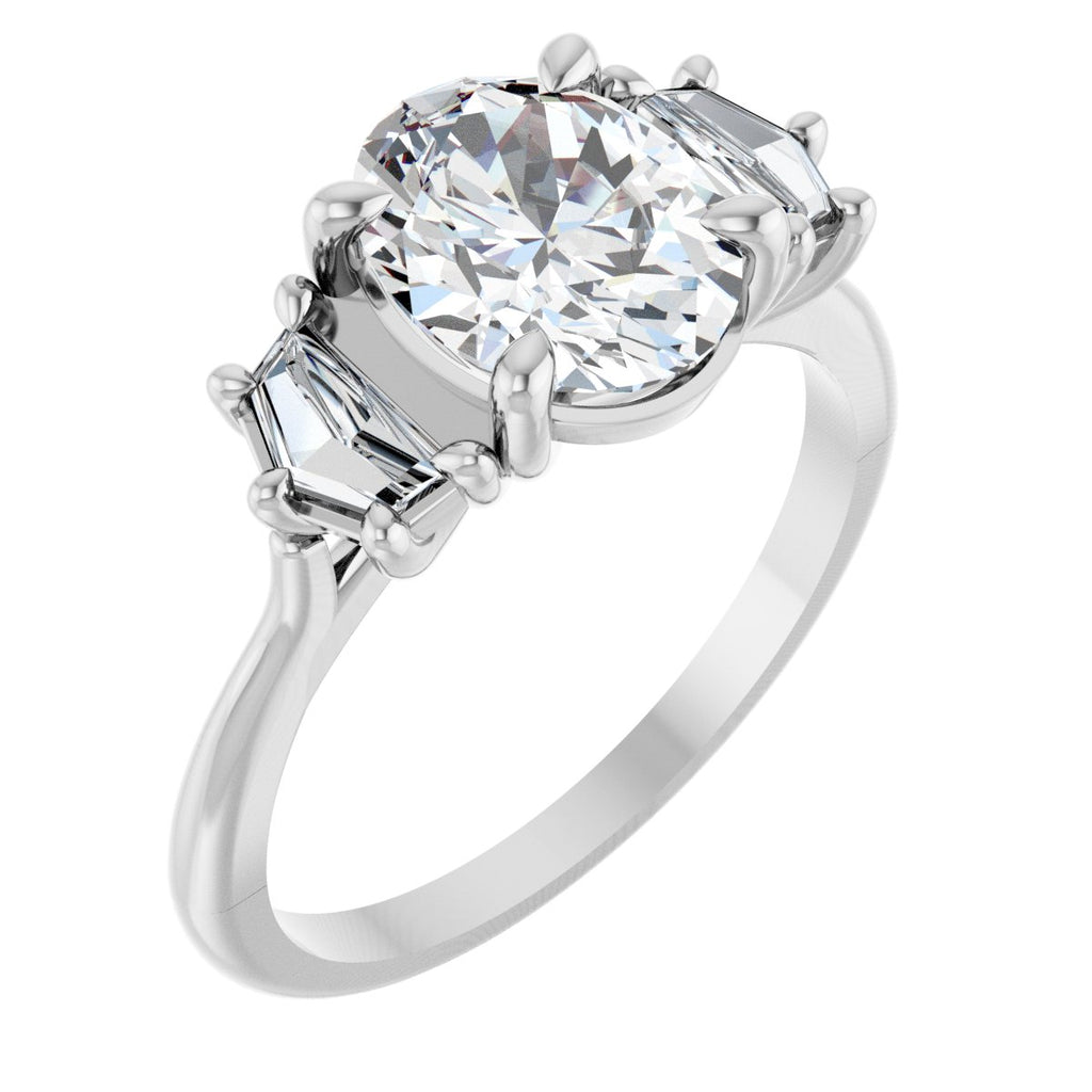 1 3/4 CTW Lab-Grown Diamond Three-Stone Engagement Ring in 14k white gold