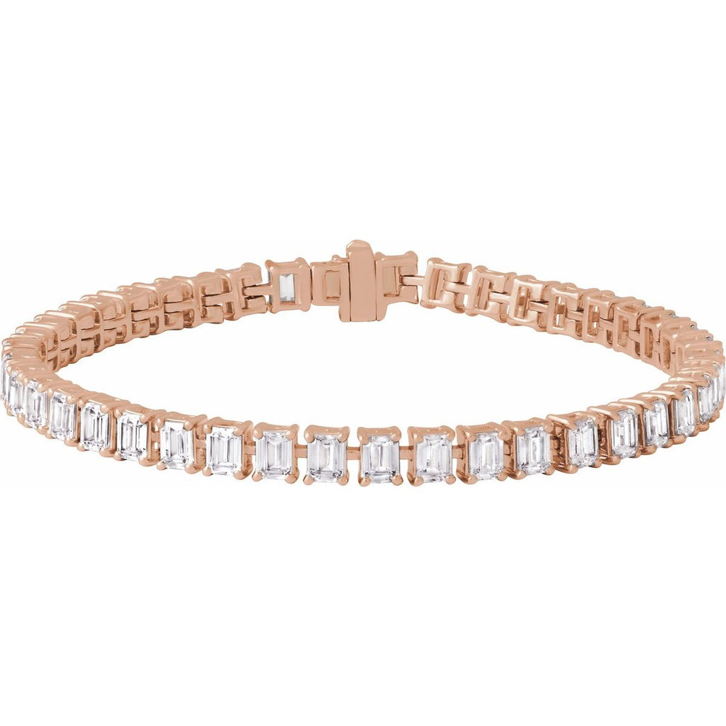 10 1/2 CTW Lab-Grown Diamond Line Bracelet in 14k rose gold