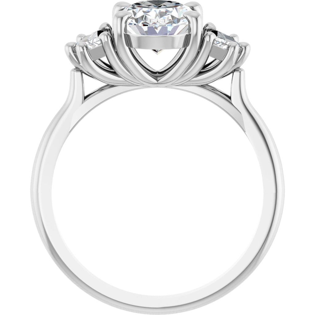 1 3/4 CTW Lab-Grown Diamond Three-Stone Engagement Ring in 14k white gold