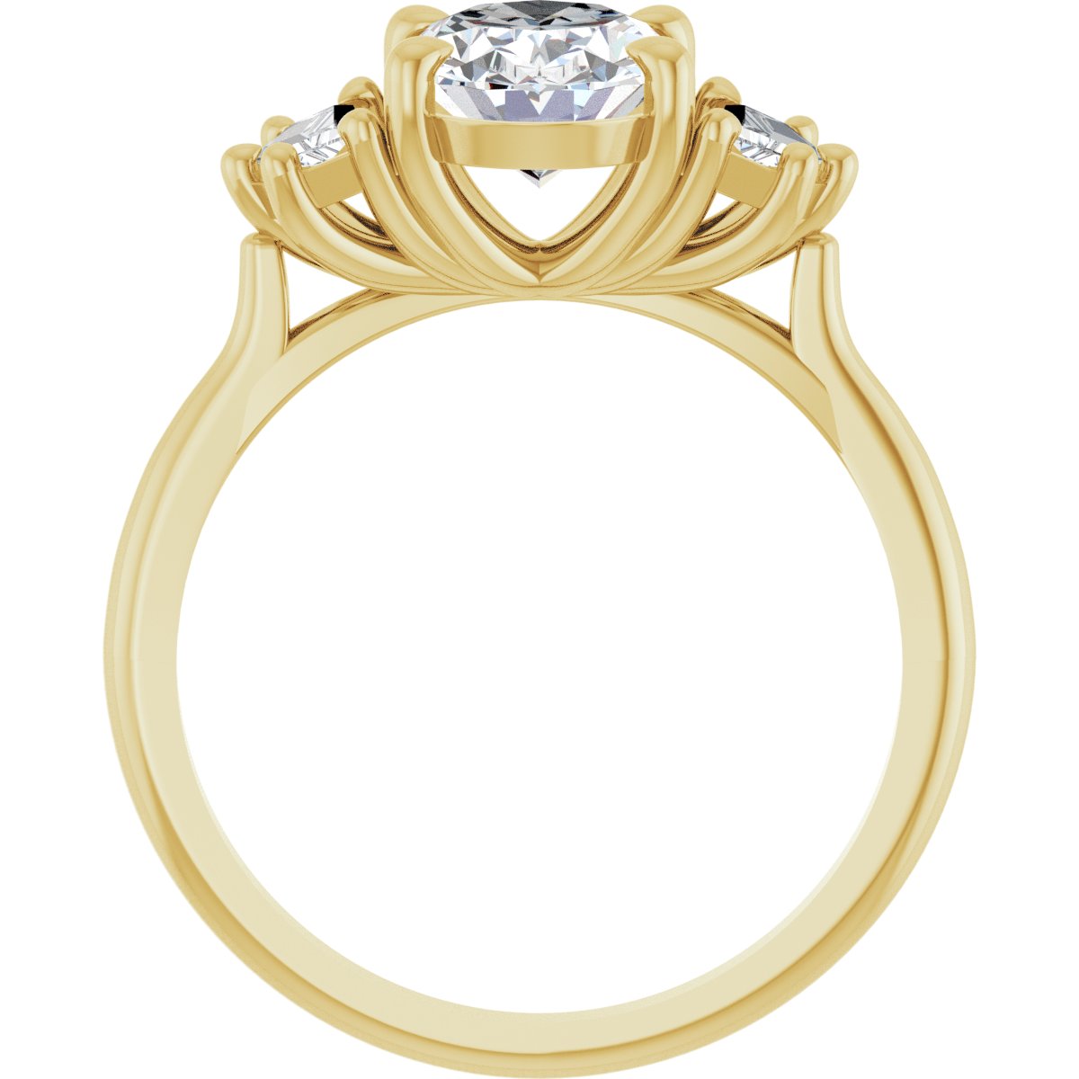 1 3/4 CTW Lab-Grown Diamond Three-Stone Engagement Ring in 14k yellow gold