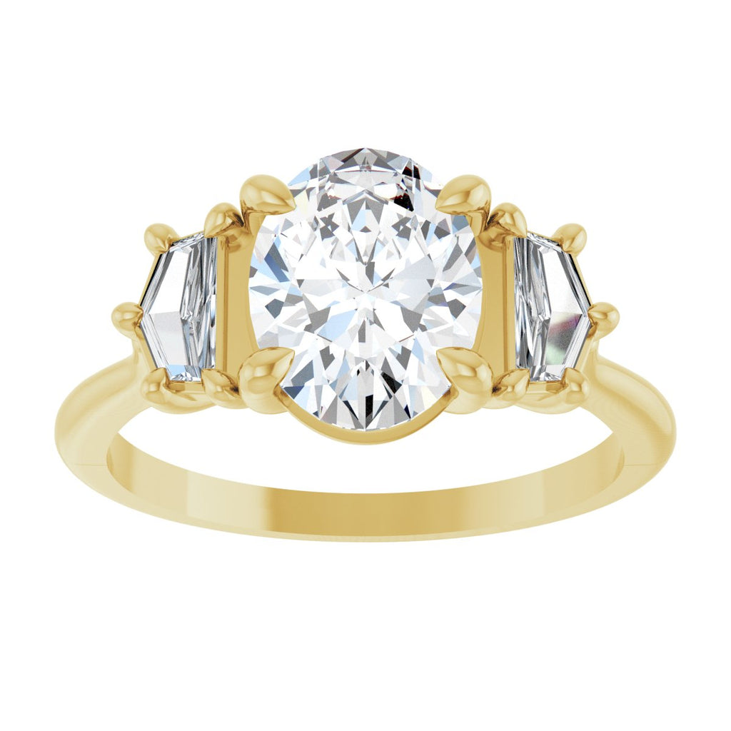 1 3/4 CTW Lab-Grown Diamond Three-Stone Engagement Ring in 14k yellow gold