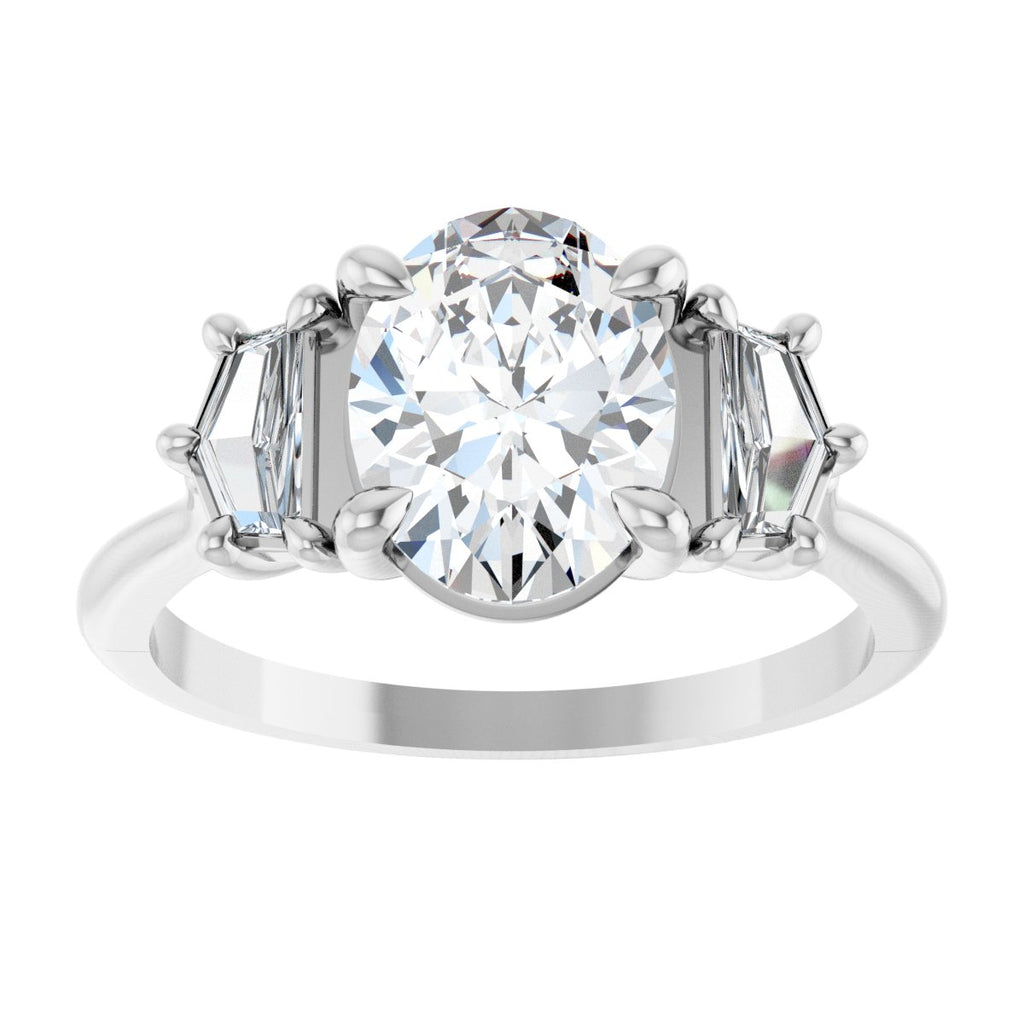 1 3/4 CTW Lab-Grown Diamond Three-Stone Engagement Ring in 14k white gold