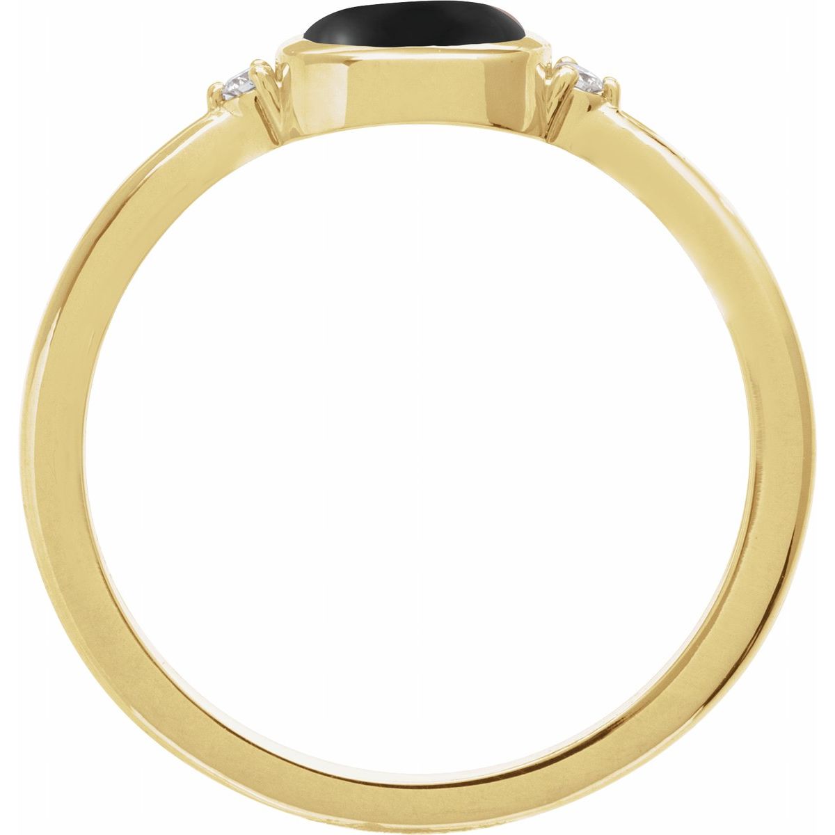 6 mm Round Natural Black Onyx & .03 CTW Natural Diamond Ring in 14k yellow gold