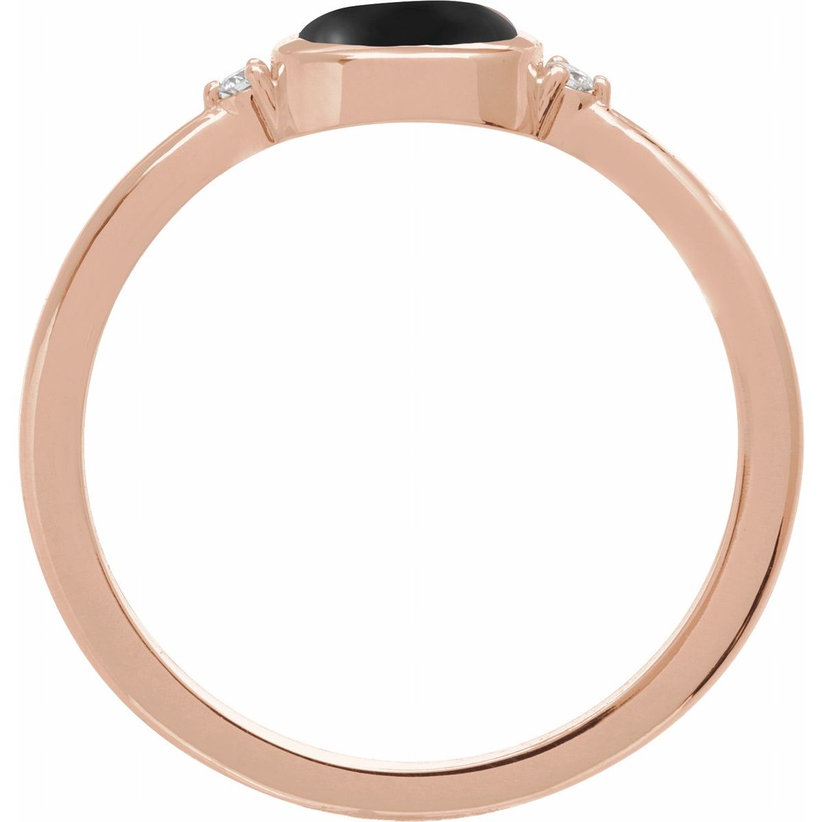 6 mm Round Natural Black Onyx & .03 CTW Natural Diamond Ring in 14k rose gold