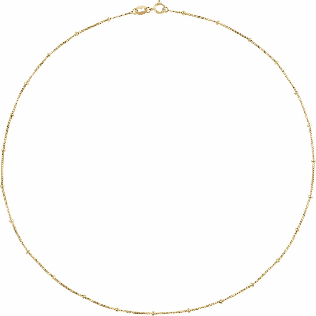1 mm Beaded Curb Chain in 14k yellow gold