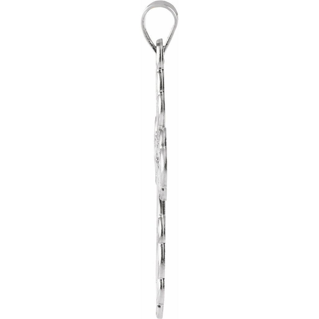 40x26 mm Orthodox Cross Pendant in 14k white gold