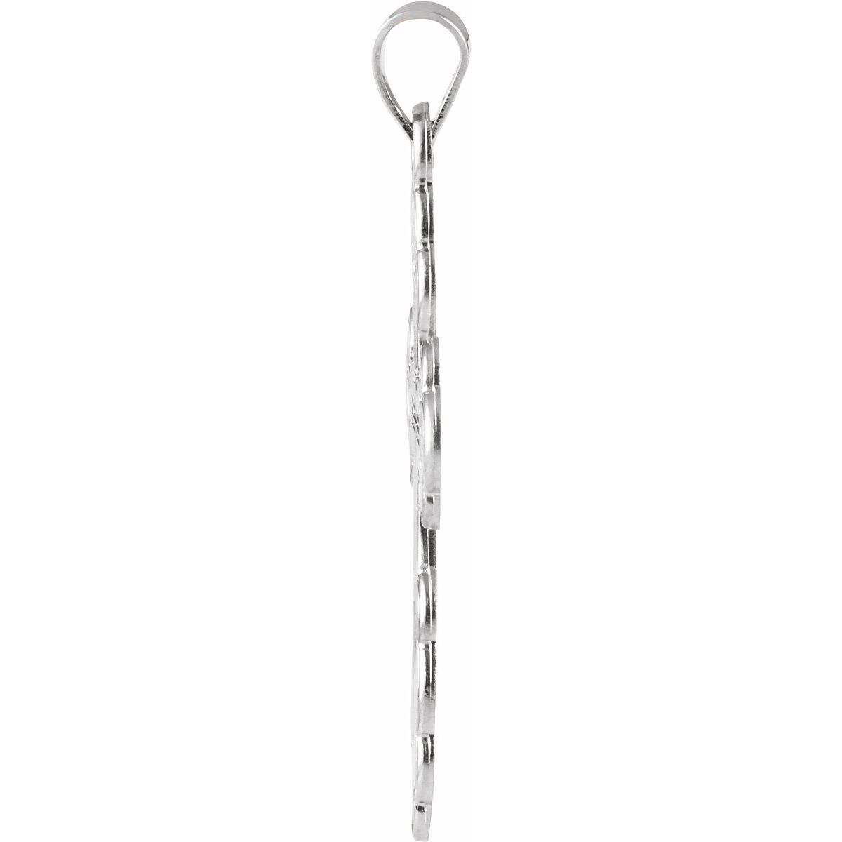 40x26 mm Orthodox Cross Pendant in 14k white gold