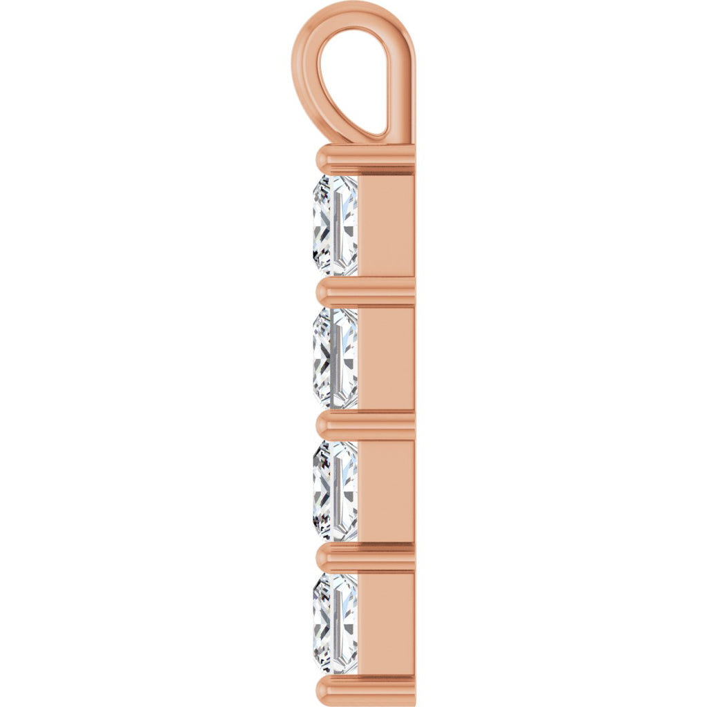 2 1/3 CTW Natural Diamond Pendant in 14k rose gold