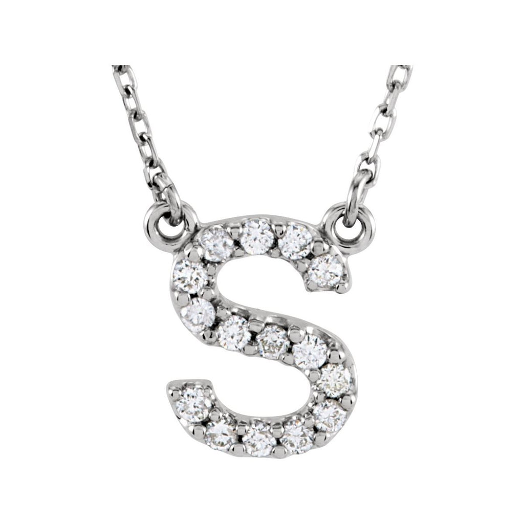 1/8 CTW Natural Diamond Initial M Necklace in 14k yellow gold