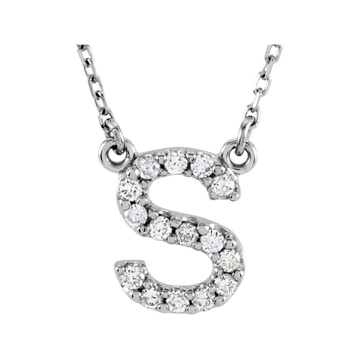 1/8 CTW Natural Diamond Initial M Necklace in 14k yellow gold